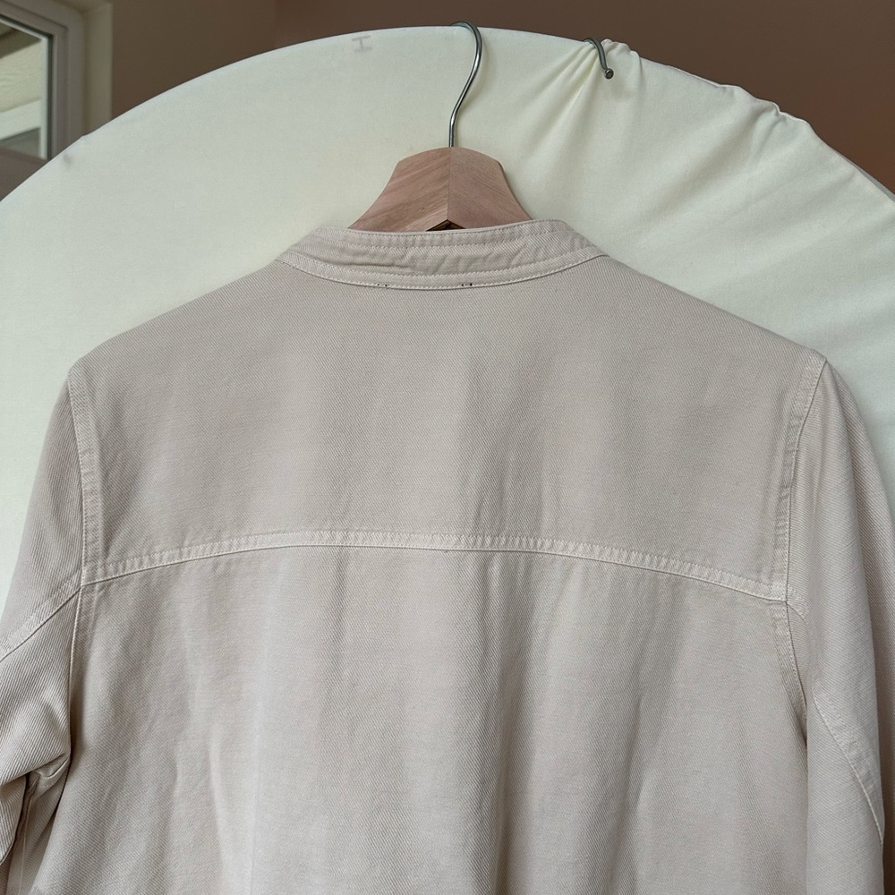 NWT Tribal Slub Twill Crop Button Front Jacket - Ecru Cream Boxy French Oak - Picture 3 of 6